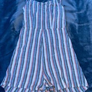 multi-colored romper with open tie back